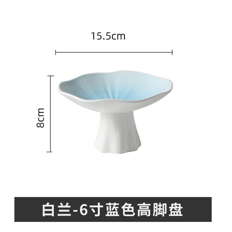 Ceramic light luxury home kitchen snacks high plate advanced sense display dish snacks cold dishes creative fruit tray meal
