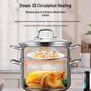 KOBACH 22cm Double Layer 304 Stainless Steel Steamer Pot