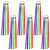 6Pcs Rainbow Hand Ribbon Kite Wind Wand Dancing Ribbon Streamer Wood Sensory Toys Party Birthday Decor Wooden Educational Toy