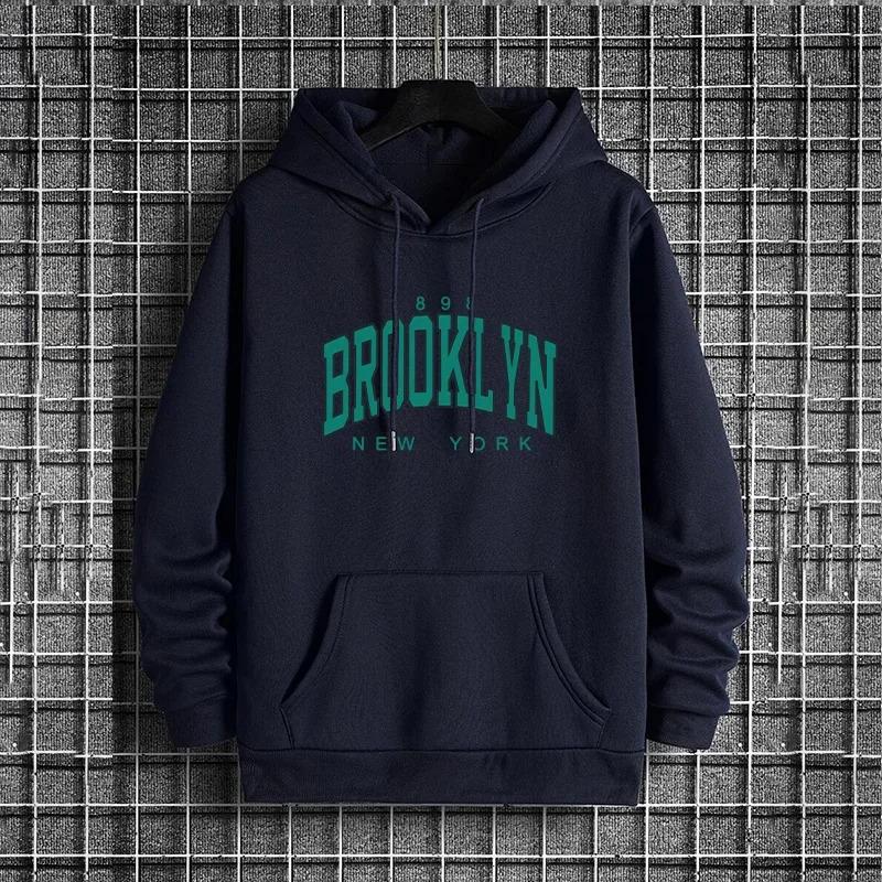 Brooklyn bedruckter Herren-Hoodie; Urban Street Fashion Hoodie; Herren Hip-Hop Casual Trend Hoodie; Herbst- und Wintermantel