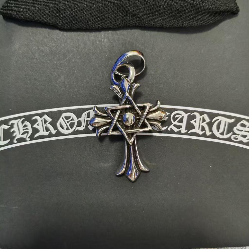 CH Kroko Pendant Collection: Trendy Thai Silver S925 Accessories for Men & Women - Retro Cross, Sword, Hexagram, Bullet Designs