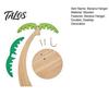 Tropical Kitchen Decor Wooden Banana Hanger, Coconut Tree Shape, with Metal Hook, Fruit Stem Hanger Theme Stable Base Rack, for Countertop Solid Wood