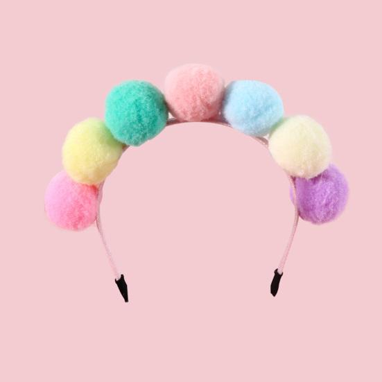 Headgear Mini Ball Design Ultra-Light Friendly to Skin Vivid Color Easy-wearing Dress Up Polyester Pet Cat Hair Hoop Party Decoration Headdress