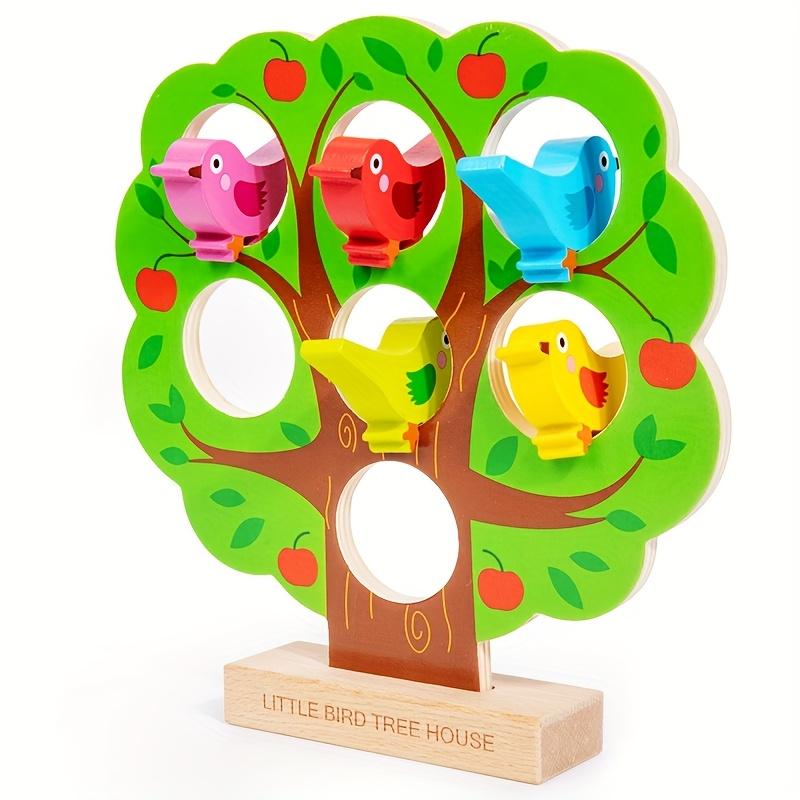 Little Bird Tree House Game –Colorful Wooden Educational Toy for Youngsters, Multiplayer Family Fun with Nest Building Observation Skills Development