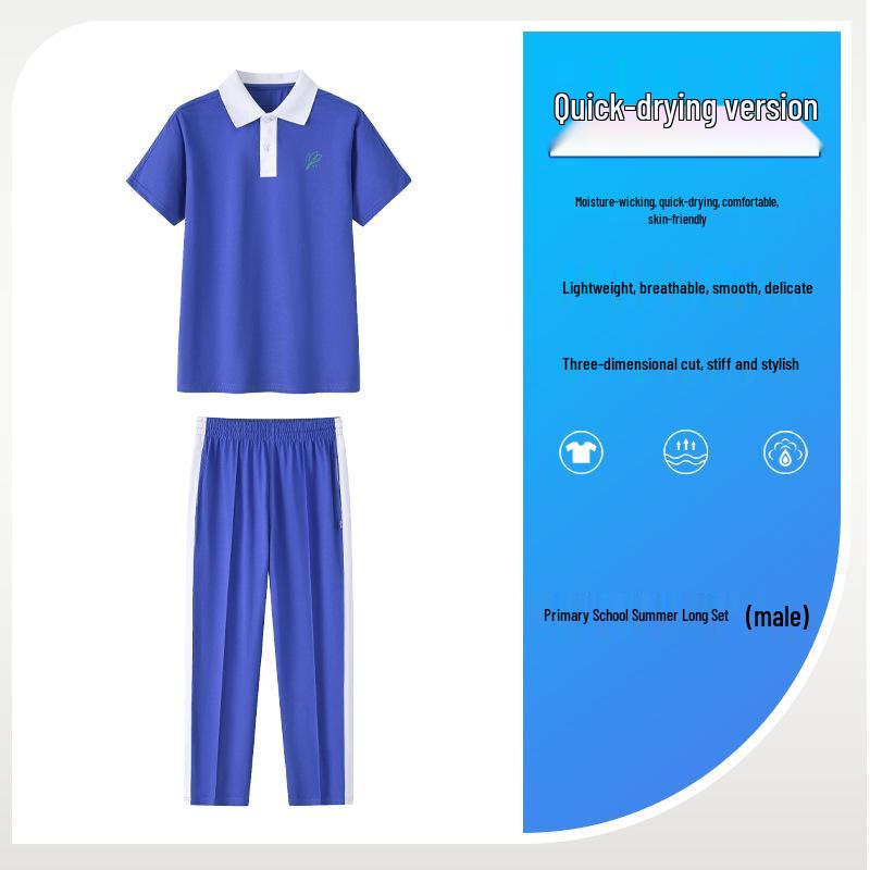 Shenzhen School Uniform Set: Quick-Dry, Antibacterial, Odor-Resistant Shorts, Pants, and T-Shirt