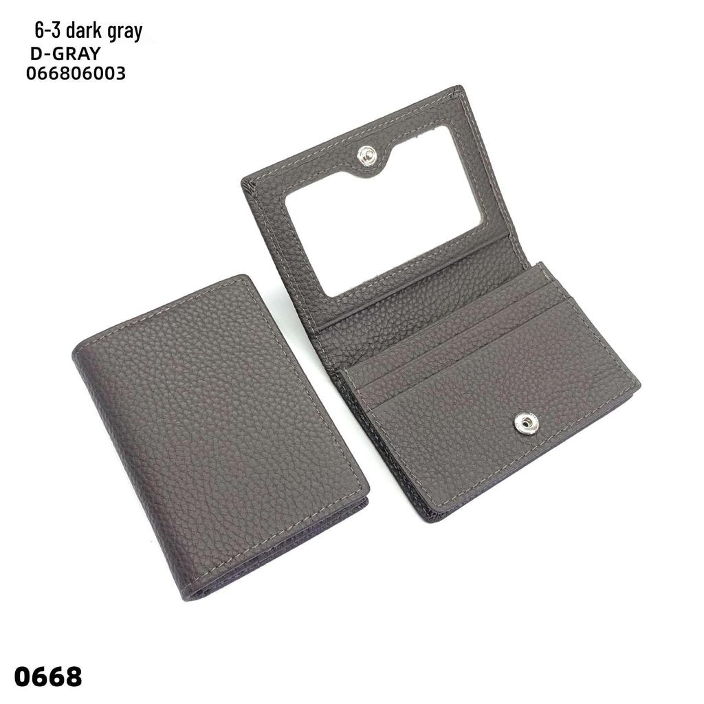 Premium Leather Card Holder: Unisex Cowhide Business Case with Mirror Window, Snap Closure & Coin Purse.