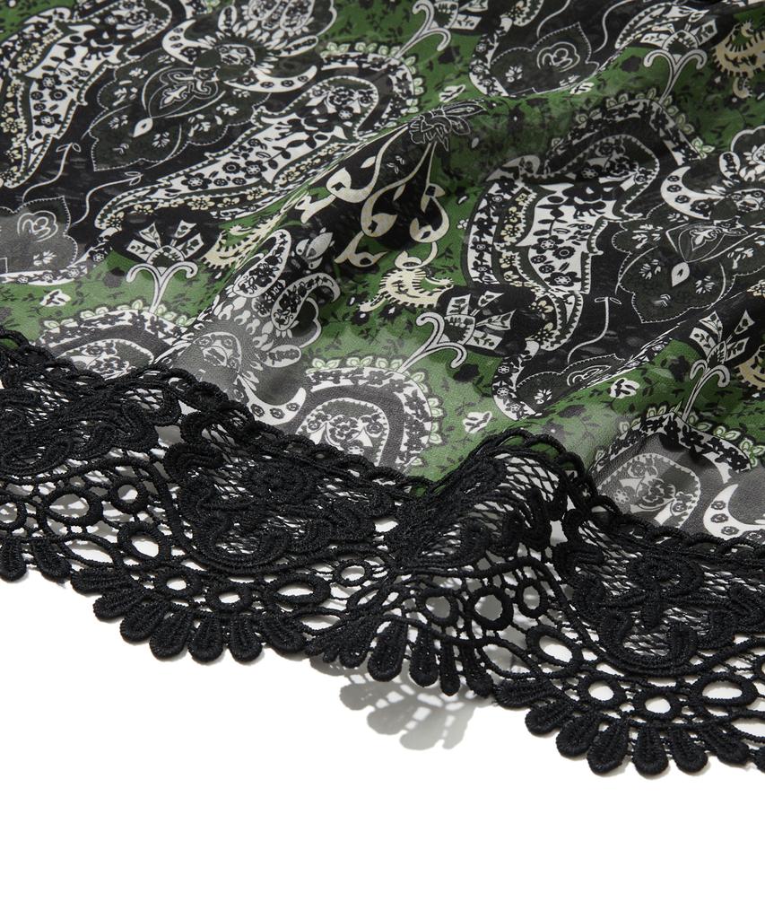 Penfield Pattern Lace Detail Dress Green_Fs2Ws80F