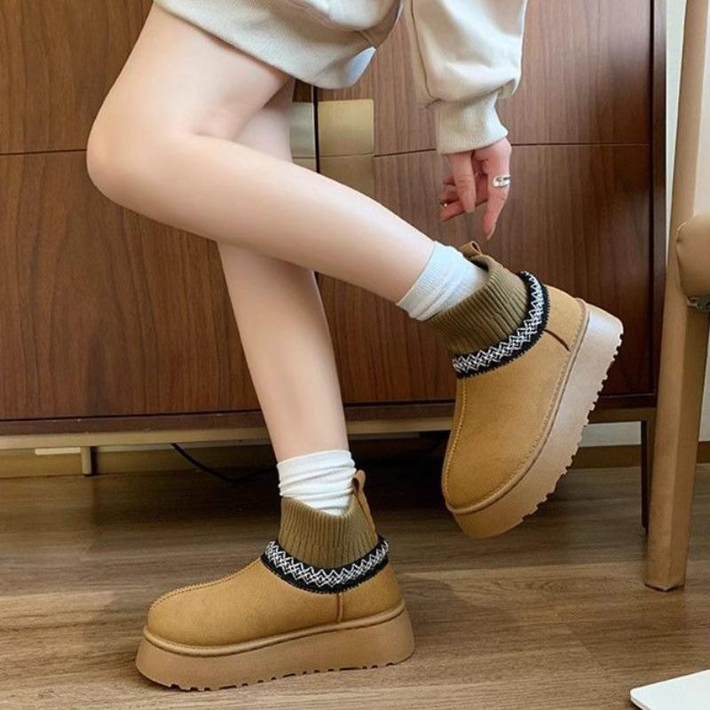 Fashion Winter Round Toe Platform Women's Snow Boots 2025 New In Padded Hot Ladies Shoes On Promotion Goth Chic and Elegant Sock Booties
