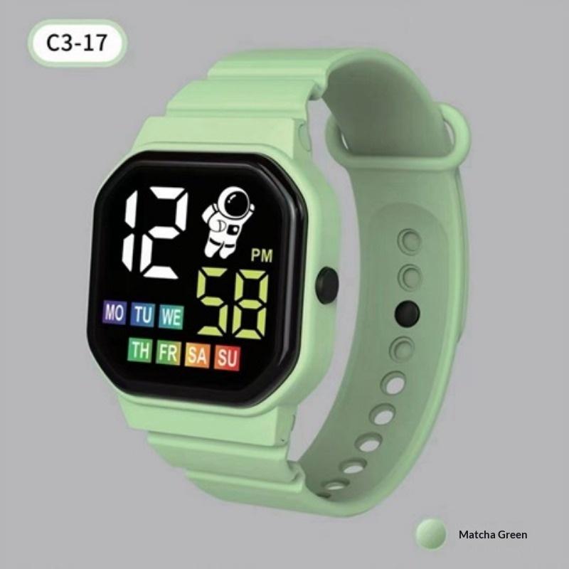 Electronic Watch Hollow Week Digital Sports Student LED Electronic Watch Couple Hollow Color Screen Watch Week Square Electronic Watch
