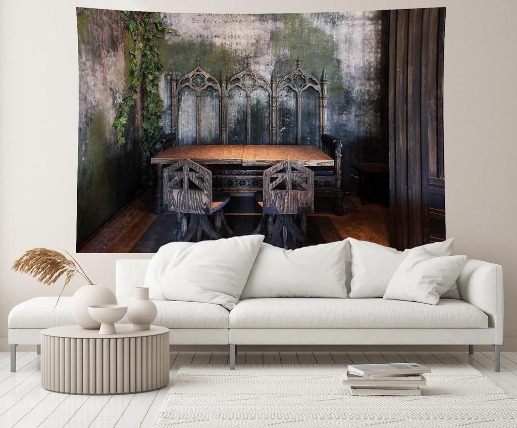 Luxury Vintage Rustic Grunge Wall Tapestry Polyester Mural Wallpaper Art Print Industrial Chic Loft Ivy Greenery Decor Backgroun