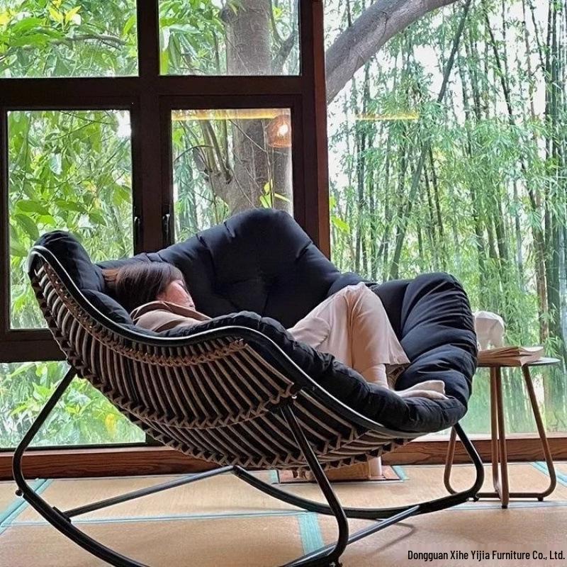 Scaun Balansoar Reclinabil de Lux cu Cuib de Pasăre - Canapea Individuală Confortabilă pentru Balcon & Sufragerie