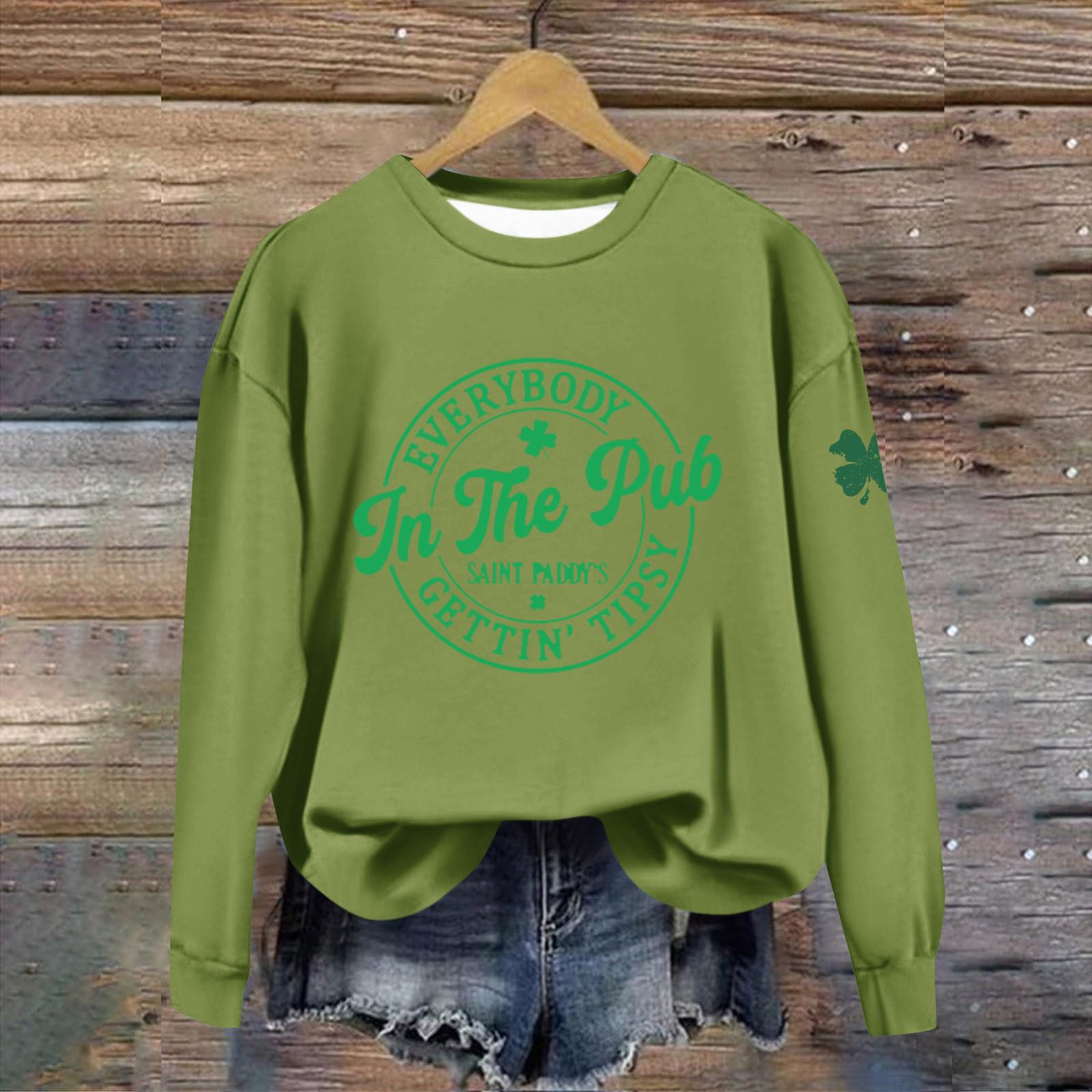 

Жіноча повсякденна модна блузка з довгим рукавом і круглим вирізом з принтом XL світло-зелений колір