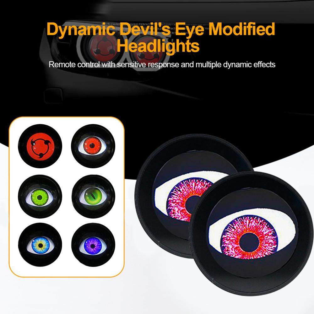 12V-36V Devil Eye Demon Evil Eyes Headlight, Dynamic Devil Eye Car Headlights with Adjustable Eye Pattern for Car Motorcycle