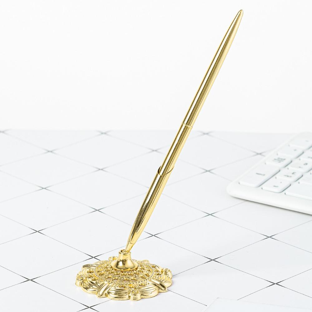 Wedding Decor Reception Desk Pen Attached Base Metal Pen Stand Holder  Guest Book