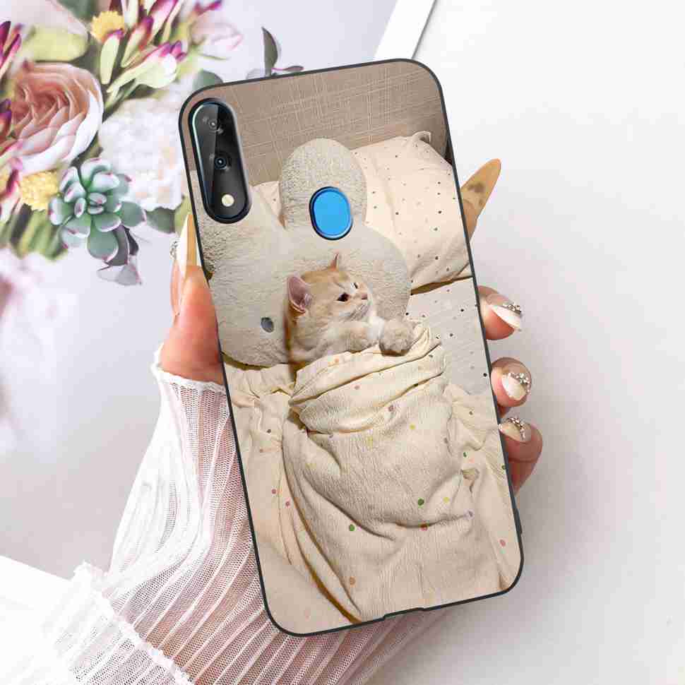 For ZTE Blade V10 2019 6.3" Case Lovely Cartoon Cat Silicone TPU Black Cover For ZTE Blade V10 V 10 2019 Phone Cases Bumper