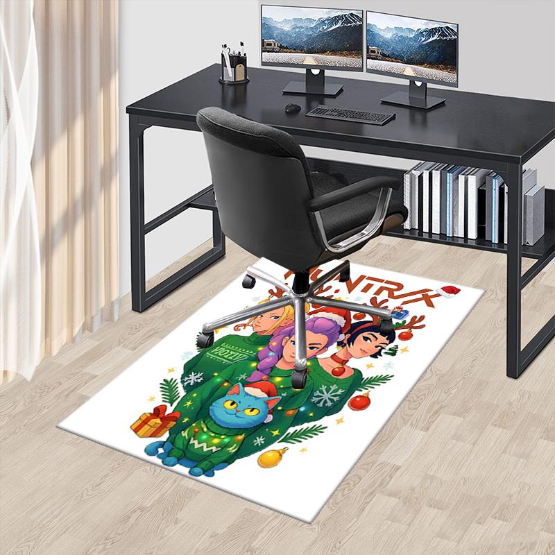 

1pc HUNTRAX Christmas Edition Chair Mat - Anime Cartoon Design, Festive Gift, Non-Slip Carpet for Office and Home Decorations.O050 60cm by 90cm
