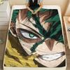 My Hero Academia Izuku Pattern Flannel Blanket, High Quality Comfortable for All Seasons, Home Decor, Warmth and Comfort, Perfect for Gifts.