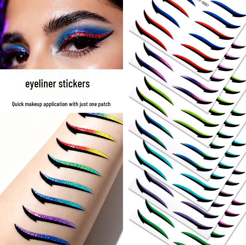 European Waterproof Self-Adhesive Eye Shadow & Eyeliner Stickers for Party & Stage Makeup