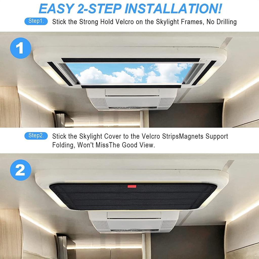 RV Fan Sunroof -Mosquito Net Sunscreen Heat Insulation Sunshade Roof Magnetic Suction Screen Sun Shade Ventilation