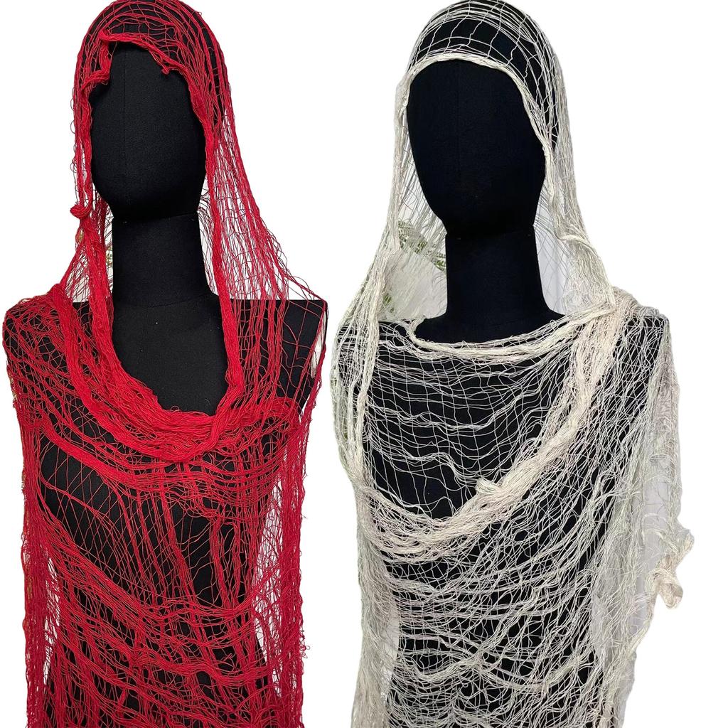 Distressed Shawl Wrap for Women Travel Photoshoots Ripped Mesh Scarf Shoulder Wrap for Outdoor All Matching Neckwear