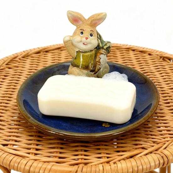 Hand-Painted Ceramic Tray with Bird Fish Owl Design Multi-Functional Jewelry Dish Soap Storage Holder Unique Decorative Tray