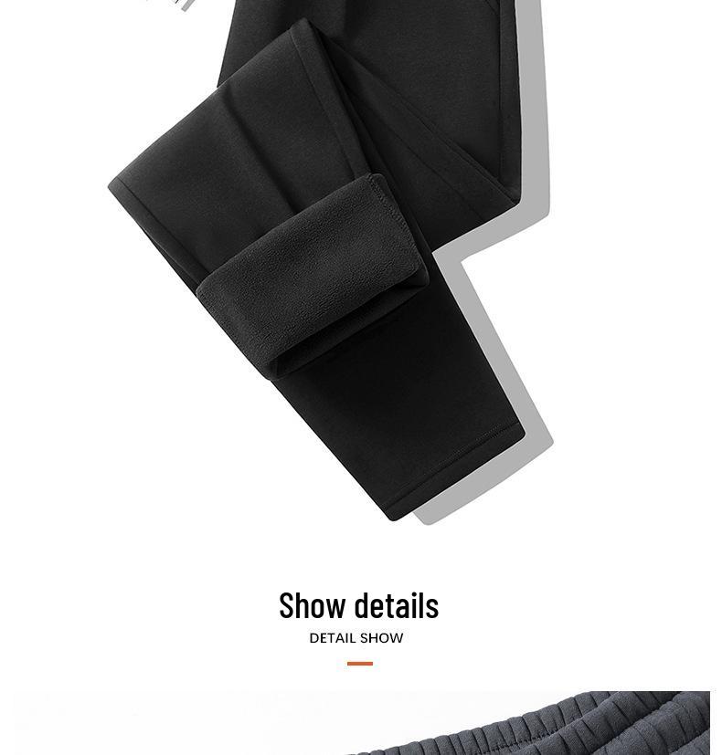 Men's Plus Velvet Thickened Coral Fleece Sweatpants for Autumn/Winter - Large Size Casual Dad Pants