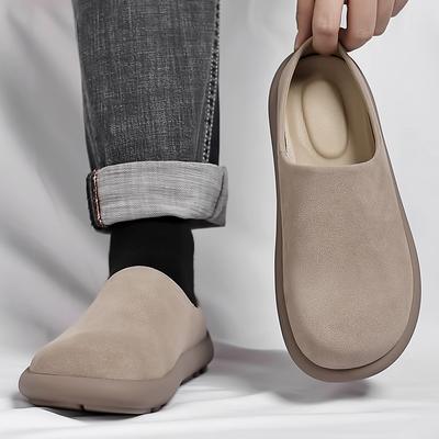 2025 New Arrival Lazy Flats Comfy Half Drag Mens Casual Leather Sandals Leisure Walk Slippers Vacation Handmade Muller Shoes