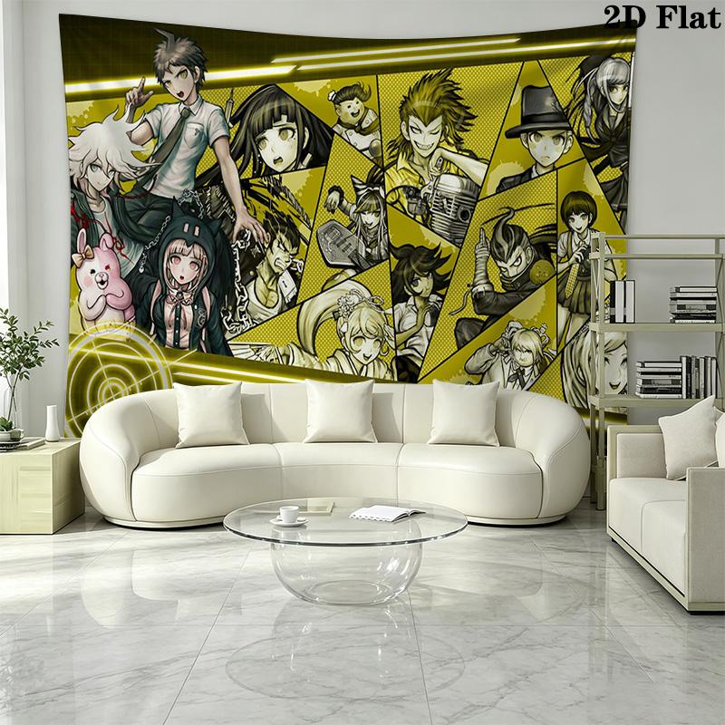 Dangan Ronpa Wall Tapestry Aesthetic Wall Hanging Printed Fabric Blanket Decorative Tapestries for Bedroom Living Room Home Decor