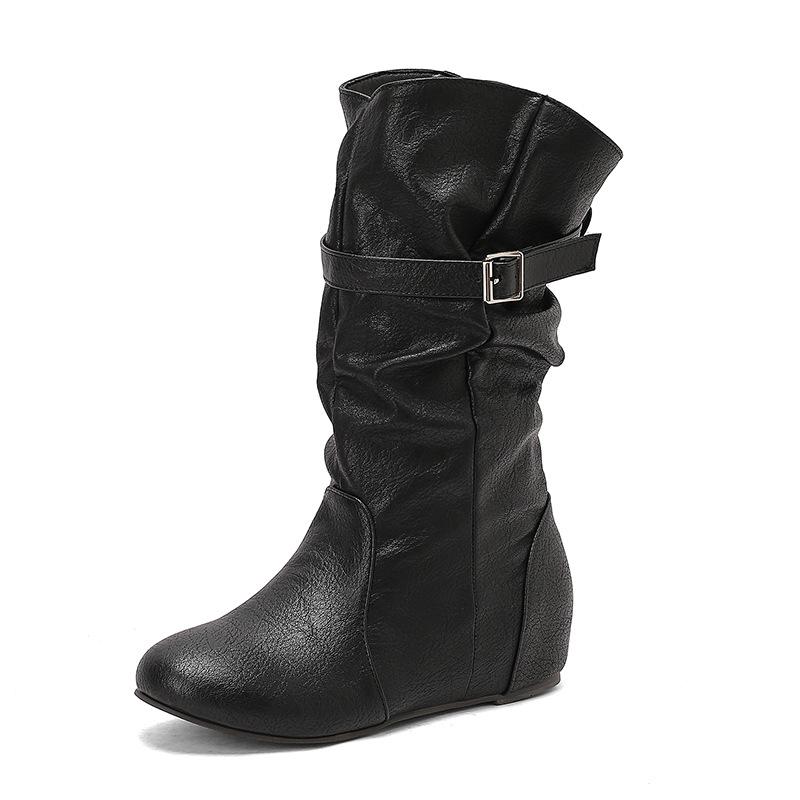 Inner Water Platform Wedge Casual Boots British Short Boots Chelsea Fashion Boots 40-50 Large Size Boots