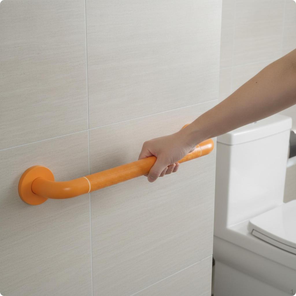 Grab Bar with AntiSlip Texturing | Sturdy StainlessSteel Inner Tube, Bathroom Bar, for Shower