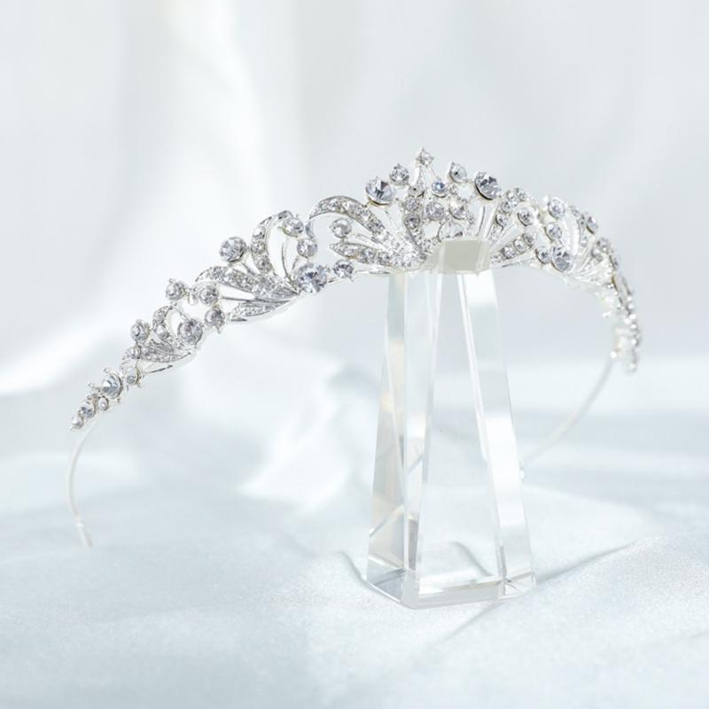 Elegant Rhinestones Bridal Crowns For Weddings Lightweight Metal Queen Crowns Headbands For Bride And Special Occasion