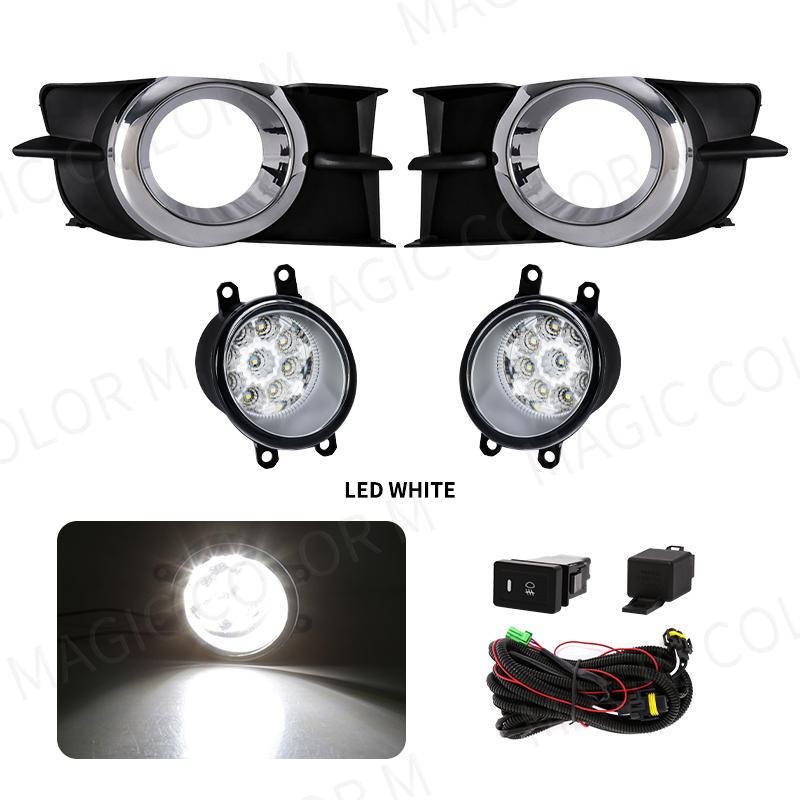 Led Fog Light For Toyota  2009 2010 2011 2012 Halogen Car Fog Kit Bumper Lamp Daytime Running Light DRL Daylight Accessories