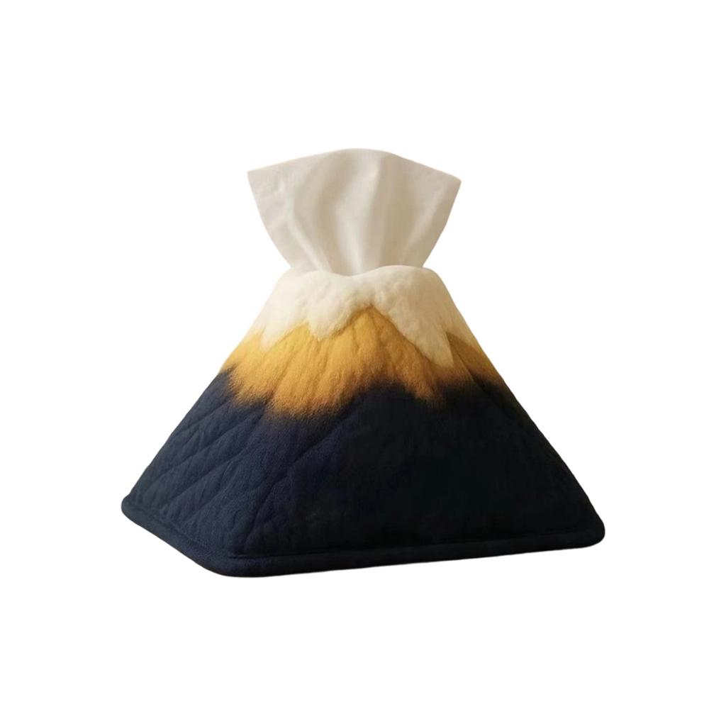 Mountain Shaped Tissue Box Cover Creative Pyramid Design Soft Fabric Material Suitable for Living Room Bedroom Home Decoration