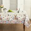 Easter Bunny Flower Butterfly Rectangle Tablecloth Table Decor Washable Farmhouse Kitchen Dining Tablecloth Easter Decorations