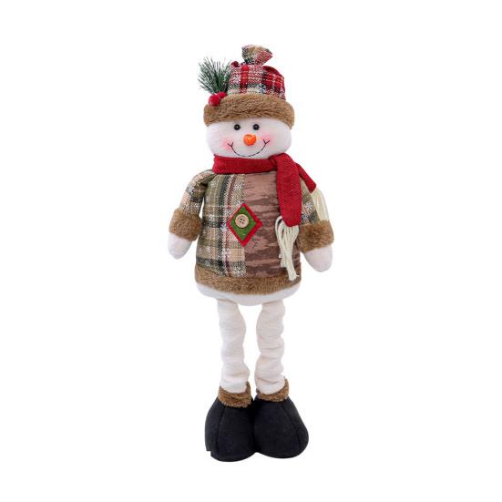 Christmas Gnome Plush Doll Retractable Legs Santa Claus Snowman Elk Ornament Adjustable Standing Figurine Decoration