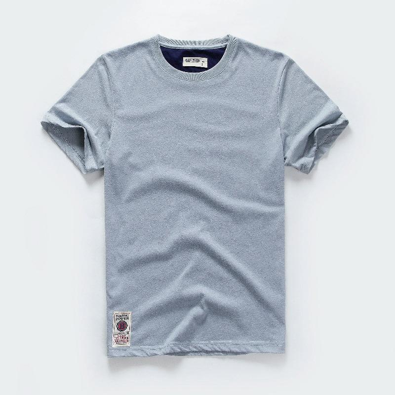 Wovey Heren T-shirt Katoen Effen Kleur T-shirt Mannen Causale O-hals Basic T-shirt Mannelijke Hoge Kwaliteit Klassieke Tops XXXL