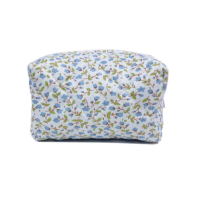 Floral Cotton Makeup Bag With Embroidery For Daily Use And Travel Storage