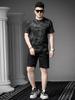 European Goods 2025 Summer New Men's Letter Print Rhinestone Short-Sleeve T-Shirt American Style Loose Trendy Casual Top