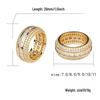 Men's Hip Hop Gold Ring with Square Zircon Diamonds and Five-Row Design