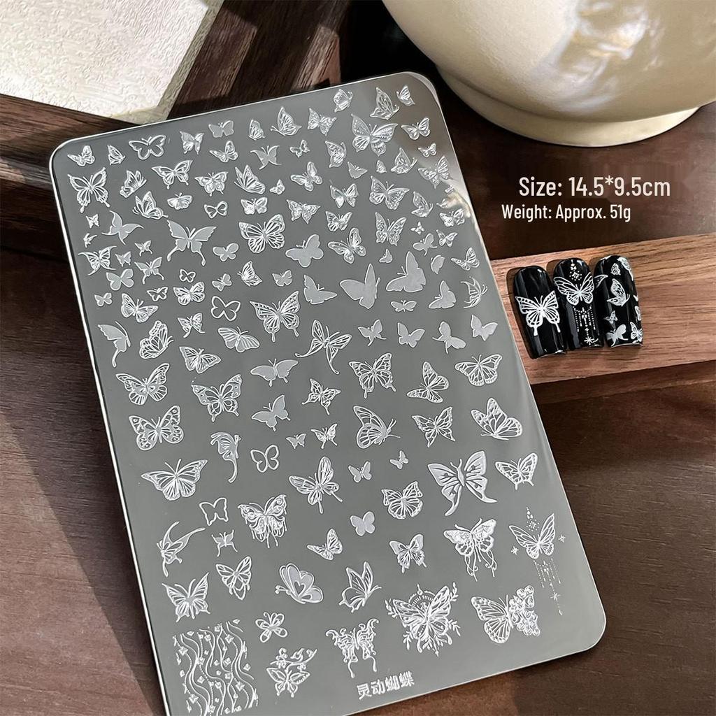 Nail Art Stamping Plates - Star, Polka Dot, Lines, Grid Lace Textures