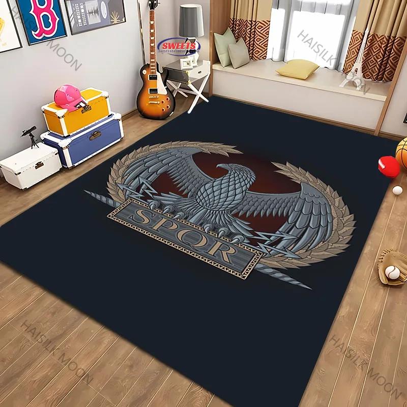 1PC Mysterious Roman Logo Print Carpet Living Room Bedroom Office Bedside Bathroom Floor Mats Home Decor Rug Gift Quick Arrival