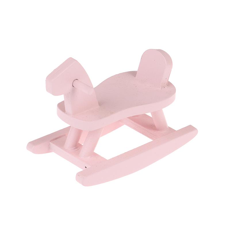 Wooden Crafts Rocking Horse Figurine Desk Decor Balance Art Adornment Miniature Rocking Horse Decorative Ornament Kids Gift