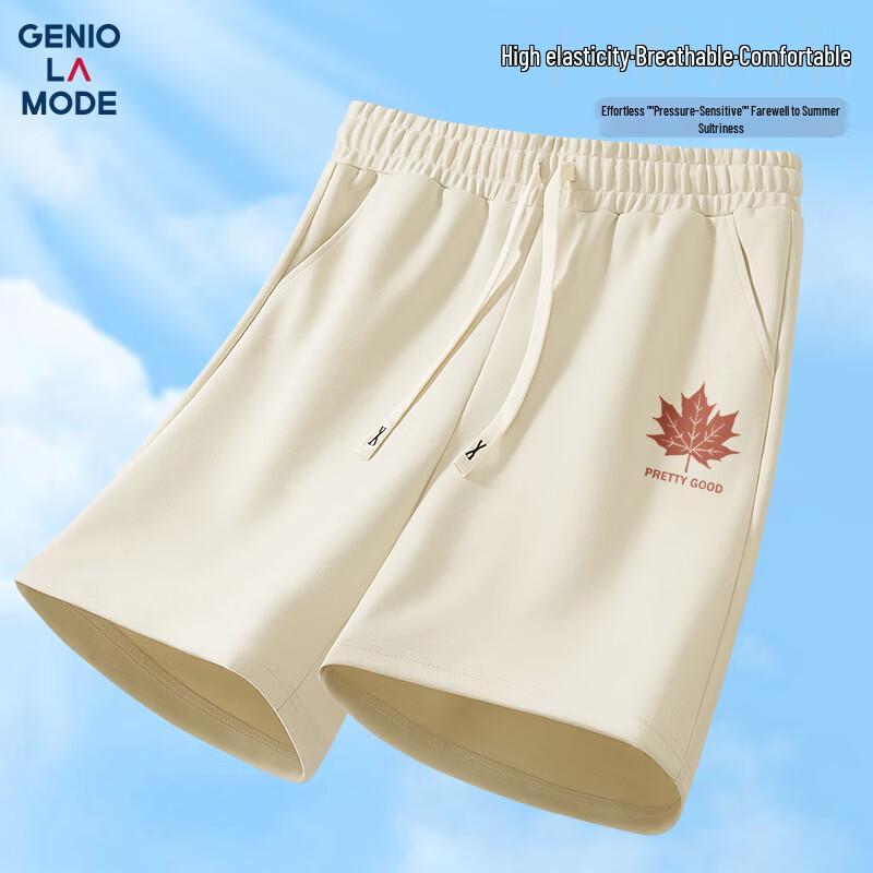 GENIOLAMODE Men s Printed Quick-Dry Elastic Shorts M