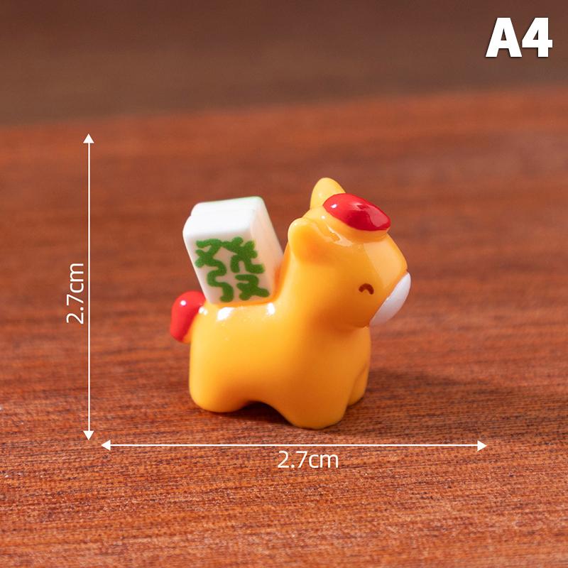 2026 New Year Zodiac Mascot Figurines Miniature Cartoon Lucky Horse Micro Landscape Ornaments Home Desk Decorations Gift
