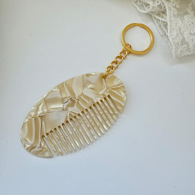 Portable Mini Comb Cute Keychain For Women Backpack Pendant Bag Decor Colorful Key Chains Car Keychains Travel Hair Accessories