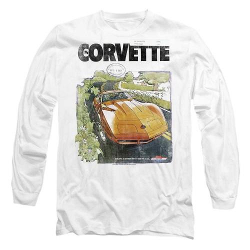 Chevrolet Unisex Adult Corvette Poster Vintage Long-Sleeved T-Shirt
