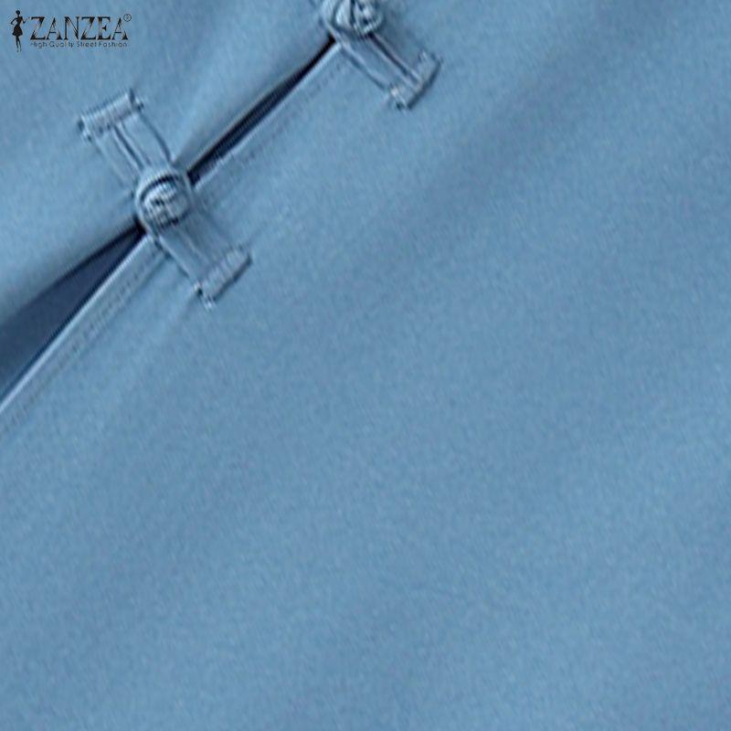 ZANZEA Women Elegant Casual Solid Color Summer Midi Skirts