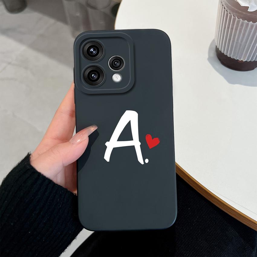 Cute Red Love Heart Letters Pattern Phone Cover For Oppo Reno 15 14 13 12 11 Pro 15F 14F 13F 12F 11F 5G Shockproof Silicone Camera Lens Protector Case