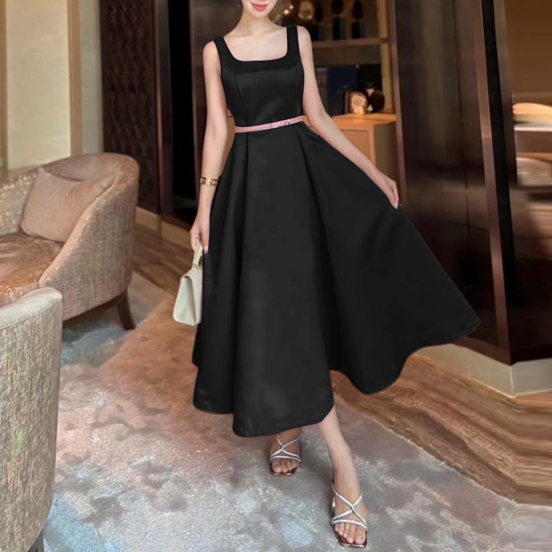 

ZANZEA Women Casual Square Collar Summer Sleeveless Dress L чорний