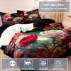 3pcs Bedding Se Rose Flower 3D Printed Duvet Cover Set 3D Digital Printed Bedroom Soft and Comfortable Breathable Bedding Set